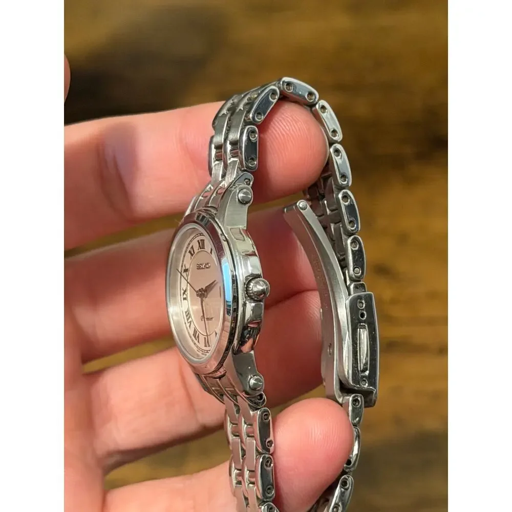 Seiko Premier Women’s Quartz Watch 7N82-0CG0 Silver Tone Roman Dial Date